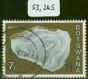 Old Postage Stamp from Botswana 1976 7t on 7c Agate SG372a Surch at Bottom Right V.F.U