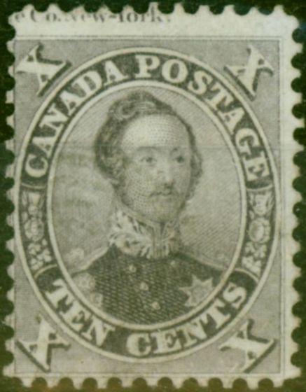 Rare Postage Stamp Canada 1859 10c Black-Brown SG33 Fine Used