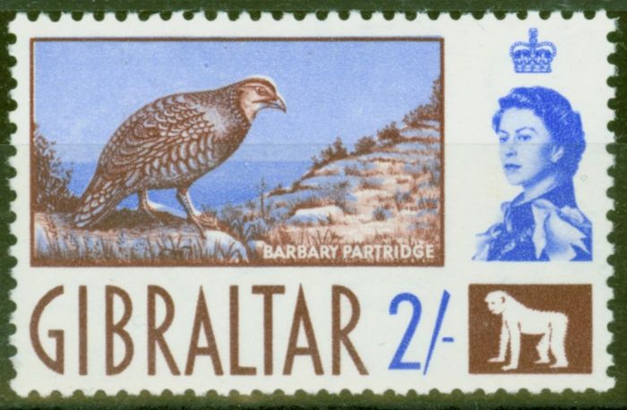 Valuable Postage Stamp from Gibraltar 1960 2s Barbary Partridge SG170 Fine MNH