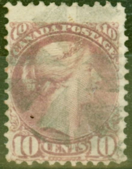 Rare Postage Stamp from Canada 1876 10c Dp  Lilac Magenta SG100 Fine Used