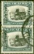Collectible Postage Stamp from South Africa 1951 5s Black & Blue-Green SG049 Good Used Vert Pair