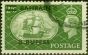 Collectible Postage Stamp Bahrain 1951 2R on 2s6d Yellow-Green SG77 Good Used