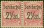 Valuable Postage Stamp from Samoa 1898 2 1/2d on 1s Dull Rose-Carmine SG86 Fine Lightly Mtd MInt Pair