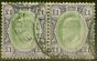 Old Postage Stamp from Transvaal 1908 £1 Green & Violet SG272 Fine Used Pair