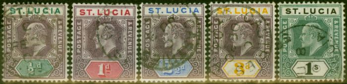 Valuable Postage Stamp St Lucia 1902 Set of 5 SG58-62 Fine Used