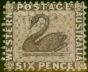 Collectible Postage Stamp from Western Australia 1883 6d Lilac SG85 P.12 Fine & Fresh Lightly Mtd Mint