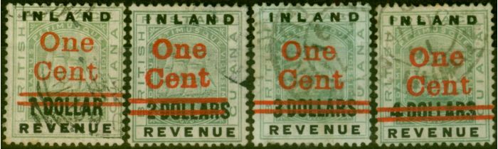 Old Postage Stamp British Guiana 1890 Set of 4 SG207-210 Fine Used