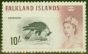 Old Postage Stamp from Falklands Islands 1960 10s Black & Purple SG206 Fine MNH