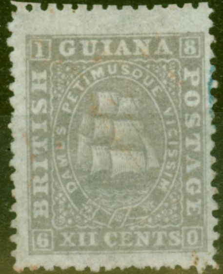 Old Postage Stamp from British Guiana 1867 12c Grey-Lilac SG75 Fine Lightly Used Ex-Fred Small