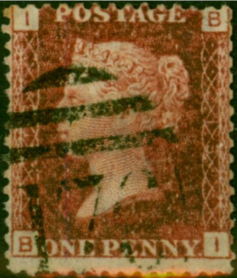 Old Postage Stamp GB 1864 1d Rose-Red SG43-44 Pl.213 B-I Fine Used