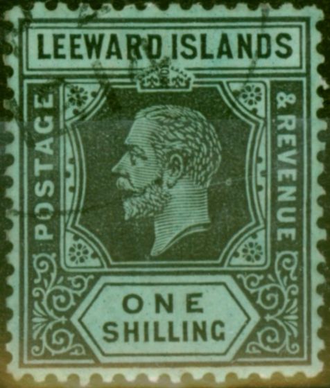 Valuable Postage Stamp Leeward Islands 1913 1s White Back SG54a Fine Used