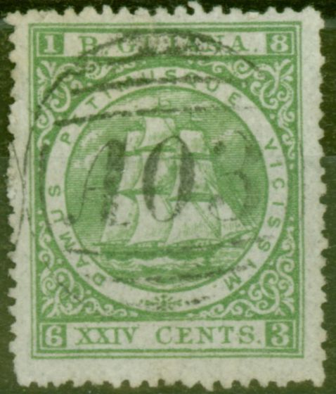Collectible Postage Stamp from British Guiana 1875 24c Yellow-Green SG114 P.15 Fine Used