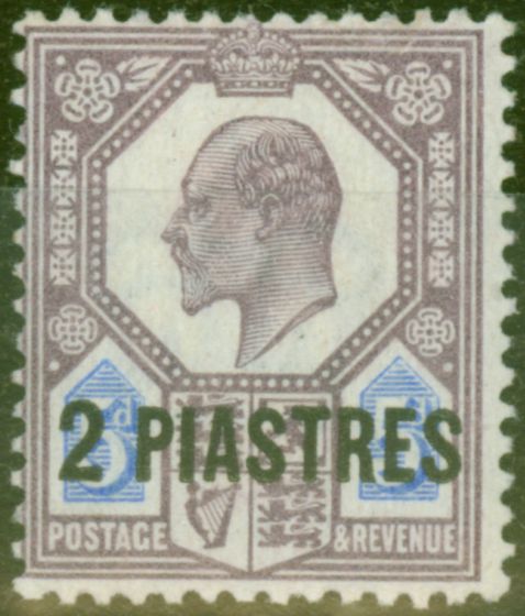 Old Postage Stamp from British Levant 1905 2pi on 5d Dull Purple & Ultramarine SG14 Fine Mtd Mint