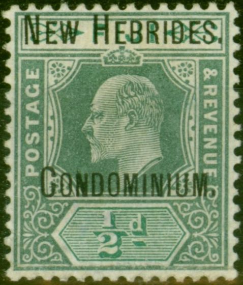 Collectible Postage Stamp New Hebrides 1908 1/2d Green & Grey-Green SG4 Fine LMM