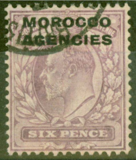 Old Postage Stamp from Morocco Agencies 1907 6d Pale Dull Purple SG36 V.F.U