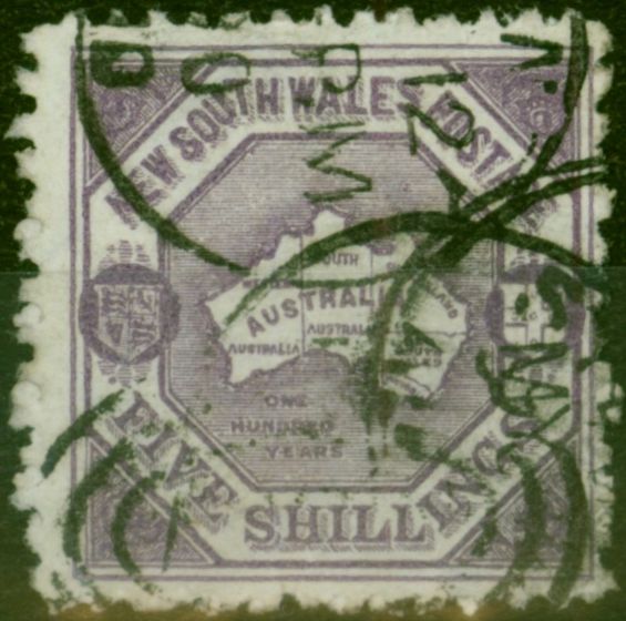 Collectible Postage Stamp New South Wales 1890 5s Lilac SG263 P.10 Fine Used Stamp