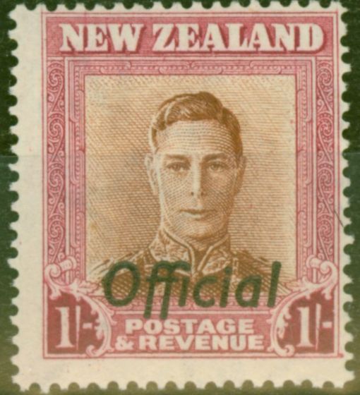 Rare Postage Stamp from New Zealand 1947 1s Red-Brown & Carmine SG0157 Pl 1 Wmk Upright Fine Mtd Mint