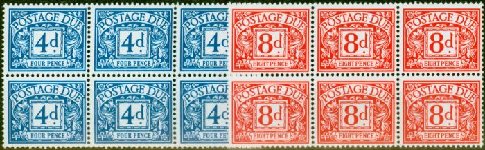 Valuable Postage Stamp GB 1968-69 Postage Due Set of 2 SGD75-D76 V.F MNH & VLMM Blocks of 6