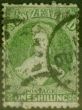 Collectible Postage Stamp from New Zealand 1864 1s Yellow Green SG125 Good Used