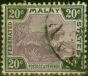Old Postage Stamp Fed Malay States 1900 20c Mauve & Black SG21 Good Used