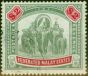 Rare Postage Stamp from Fed Malay States 1907 $2 Green & Carmine SG49 V.F.U