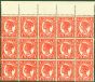 Rare Postage Stamp from Queensland 1897 1d Vermilion ZigZag SG259(d) Plain Roulette x Perf VF MNH Block 15