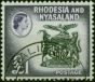 Valuable Postage Stamp Rhodesia & Nyasaland 1959 £1 Black & Deep Violet SG31 V.F.U