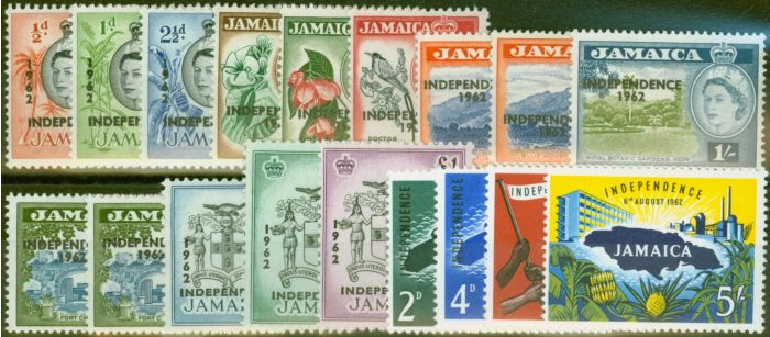 Rare Postage Stamp from Jamaica 1962-63 Extended Independence set of 18 SG181-196 V.F Very Lightly Mtd Mint