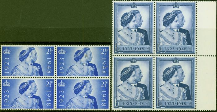 Valuable Postage Stamp from GB 1948 RSW set of 2 SG493-494 V.F MNH Blocks of 4