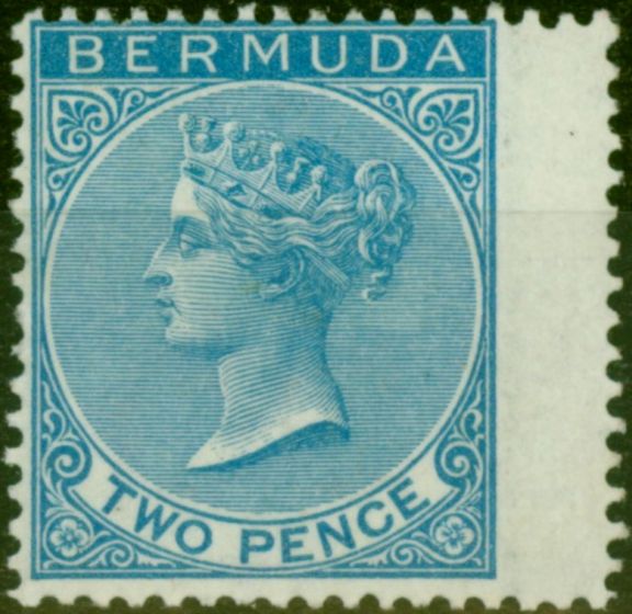 Old Postage Stamp Bermuda 1877 2d Bright Blue SG4 V.F & Fresh MM