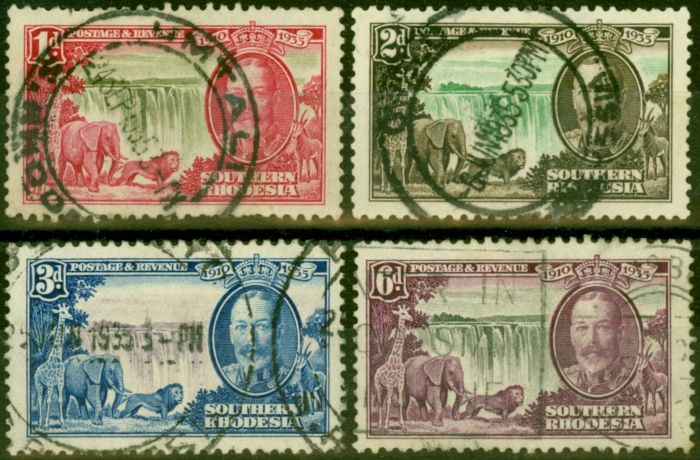 Old Postage Stamp Southern Rhodesia 1935 Jubilee Set of 4 SG1-34 Good Used