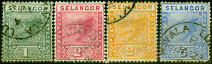 Valuable Postage Stamp from Selangor 1891 Set of 4 SG49-52 Good Used