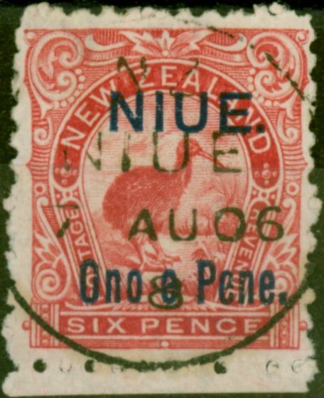 Collectible Postage Stamp Niue 1903 6d Rose-Red SG14 Fine Used