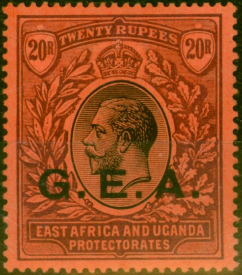 Rare Postage Stamp Tanganyika G.E.A 1917 20R Black & Purple-Red SG61 Fine & Fresh MM
