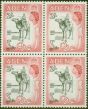 Valuable Postage Stamp from Aden 1956 2s Black & Carmine-Red SG66 V.F MNH Block of 4