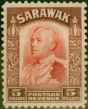 Valuable Postage Stamp Sarawak 1934 $5 Scarlet & Red-Brown SG124 Fine LMM