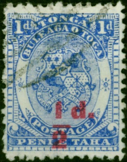Tonga 1893 1/2d on 1d Bright Ultramarine SG15 Fine Used  Queen Victoria (1840-1901) Old Stamps