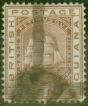Valuable Postage Stamp from British Guiana 1878 1c on 6c Brown SG142 Fine Used