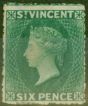 Collectible Postage Stamp from St Vincent 1873 6d Dull Blue-Green SG19 Ave Mtd Mint Scarce