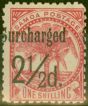 Collectible Postage Stamp from Samoa 1898 2 1/2d on 1s Dull Rose-Carmine SG86 Fine Mtd Mint (18)