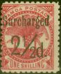 Collectible Postage Stamp from Samoa 1898 2 1/2d on 1s Dull Rose-Carmine SG86 Fine Mtd Mint (26)