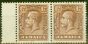 Rare Postage Stamp from Jamaica 1929 1 1/2d Chocolate SG109 V.F Very Lightly Mtd Mint Pair