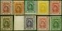Old Postage Stamp Kishangarh 1906-10 1a set of 9 Colour Trails Fine MNH