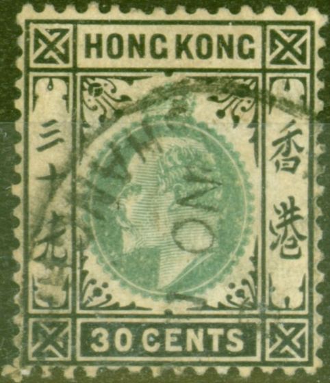 Old Postage Stamp from Hong Kong 1904 30c Dull Green & Black SG84 Good Used
