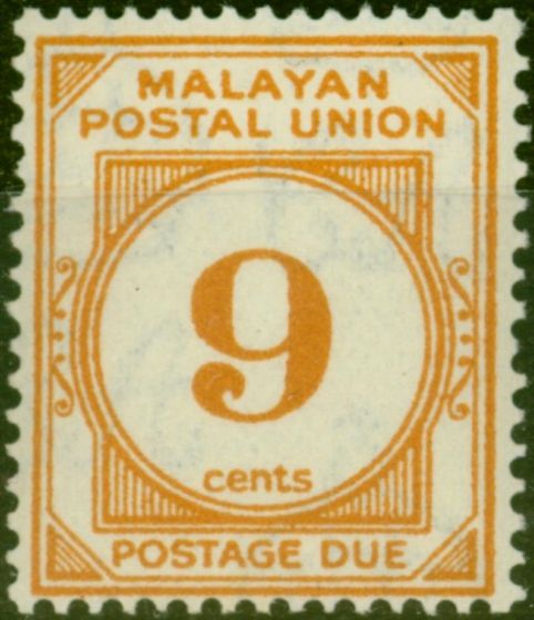 Collectible Postage Stamp from Malaya 1945 9c Yellow-Orange SGD11 Fine LMM