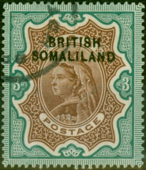 Collectible Postage Stamp Somaliland 1903 3R Brown & Green SG12 Fine Used
