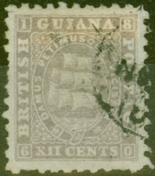 Collectible Postage Stamp from British Guiana 1867 12c Pale Lilac SG97 P.10 Good Used