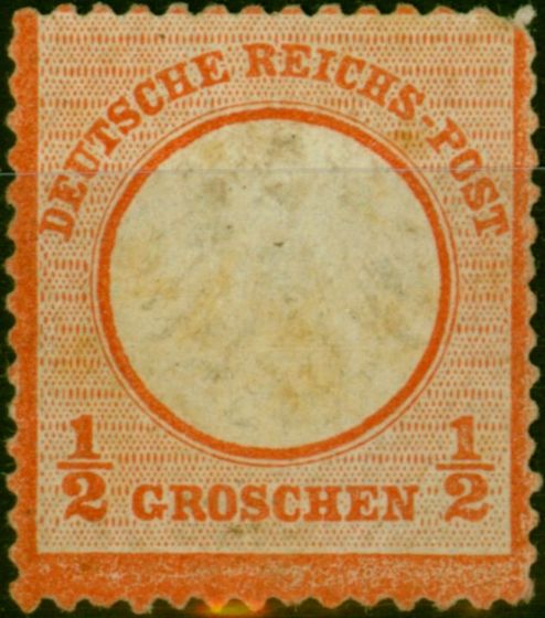 Rare Postage Stamp Germany 1872 Arm 1/2g Red SG3 Good MM Original Gum