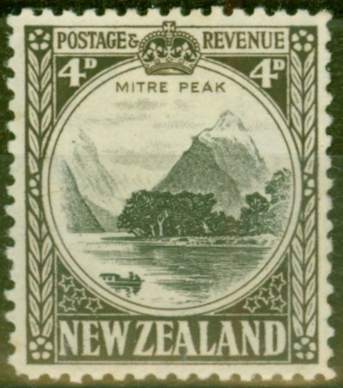 Valuable Postage Stamp from New Zealand 1941 4d Black & Sepia SG583b P.12.5 Fine Lightly Mtd Mint