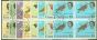 Old Postage Stamp from Gambia 1963 Birds set of 8 to 1s3d SG193-201 in Superb Used Blocks of 4 Ex-3d